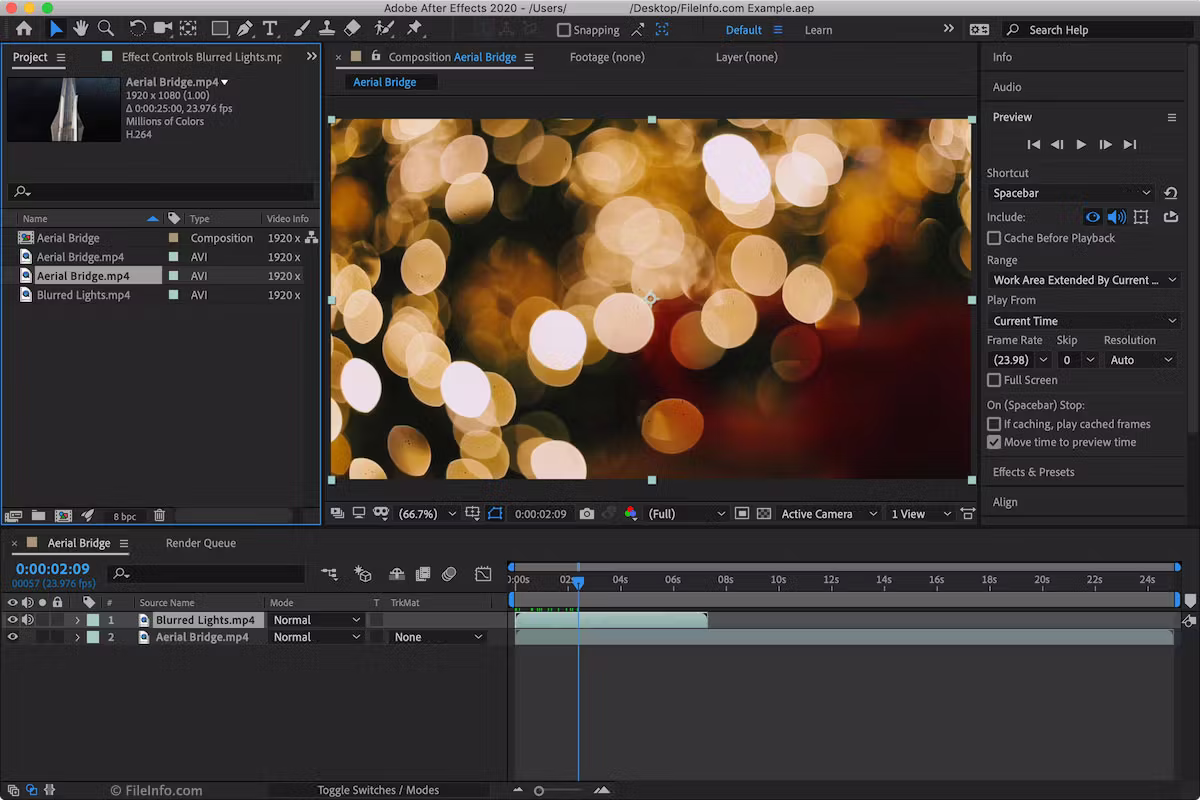 Motion graphics composition in Adobe After Effects