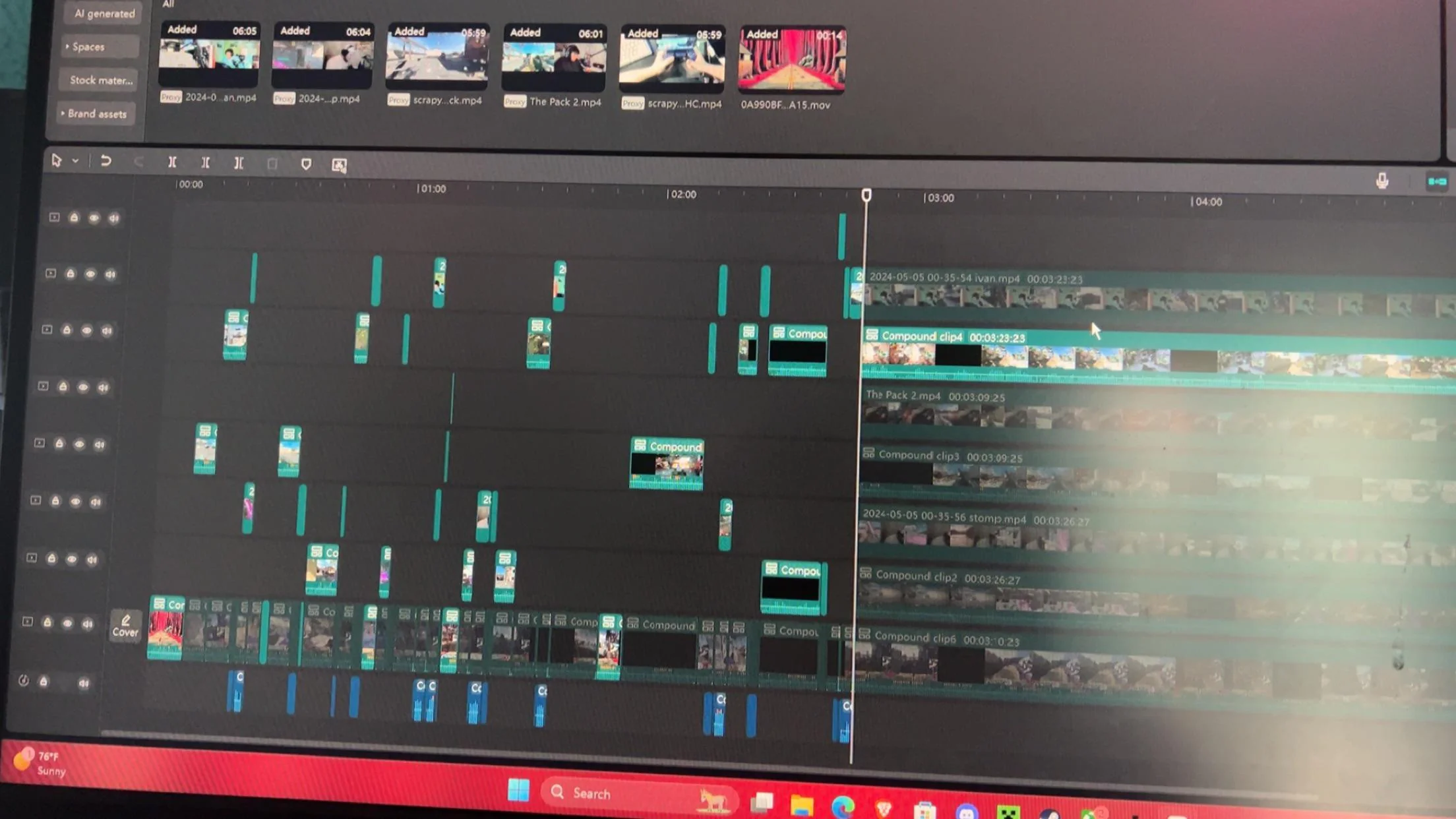 CapCut desktop editing interface with timeline and preview