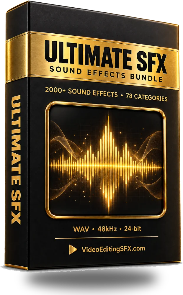 The Ultimate SFX Bundle box — 2000+ sound effects across 78 categories